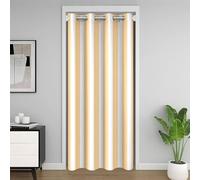 feelingyou Geometric Lines Kids Door Curtain,Classic Stripe Patchwork Blackout Curtain,Moroccan Y2K Simple Modern Bedroom Doorway Living Room Decor,Orange Privacy Door Drape 1 Panel,60" W X 80" L