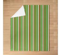 feelingyou Geometric Lines Kids Flannel Blanket,Classic Stripe Patchwork Bed Blanket,Moroccan Y2K Simple Modern Girls Boys Sofa Decor,Green Yellow Fuzzy Blanket,Queen Size (90 x 90 Inches)