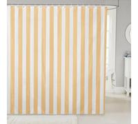 feelingyou Geometric Lines Kids Shower Curtains,Classic Stripe Patchwork Bathroom Curtain,Moroccan Y2K Simple Modern Home Decor,Orange Waterproof Curtains,12 Hooks Suits,72" W x 78" L