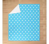 feelingyou Geometric Polka Dots Kids Flannel Blanket,Coquette Circle Simple Patchwork Bed Blanket,Abstract Aesthetic Girls Boys Sofa Decor,White Blue Fuzzy Blanket,40 x 50 Inches