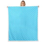 feelingyou Geometric Polka Dots Kids Throw Blanket,Coquette Circle Simple Patchwork Bed Blanket,Abstract Aesthetic Girls Boys Sofa Decor,Blue Fuzzy Blanket,Baby Size (30 x 39 Inches)