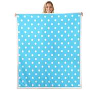 feelingyou Geometric Polka Dots Kids Throw Blanket,Coquette Circle Simple Patchwork Bed Blanket,Abstract Aesthetic Girls Boys Sofa Decor,White Blue Fuzzy Blanket,Throw Size (50 x 60 Inches)