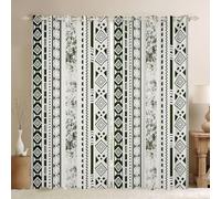 feelingyou Geometric Square Checkered Blackout Curtains,Abstract Stripe Arrow Plaid Patchwork Window Drapes,Graffiti Artwork Modern Nursery Bedroom Playroom Decor,Retro Green 2 Panel Sets,66x72L