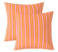 feelingyou Geometric Stripe Kids Throw Pillow Cover,Y2K Retro Lines Classic Double Sides Pillow Case,Modern Simple Art Abstract Home Decor,Pink Orange Bed Couch Sofa Cushion Cover,2 Pack 20"x20"