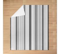 feelingyou Geometric Stripes Kids Flannel Blanket,Abstract Line Artwork Patchwork Bed Blanket,Modern Simple Art Chic Girls Boys Sofa Decor,Grey White Fuzzy Blanket,40 x 50 Inches