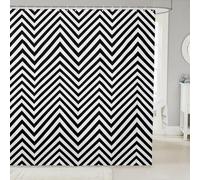 feelingyou Geometric Stripes Kids Shower Curtains,Abstract Line Artwork Patchwork Bathroom Curtain,Arrows Modern Simple Home Decor,Black White Waterproof Curtains,12 Hooks Suits,72" W x 84" L