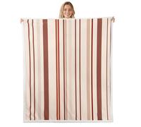 feelingyou Geometric Stripes Kids Throw Blanket,Abstract Line Artwork Patchwork Bed Blanket,Minimalist Modern Chic Girls Boys Sofa Decor,Red Beige Fuzzy Blanket,Throw Size (50 x 60 Inches)