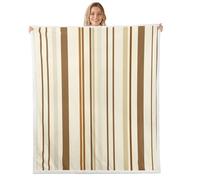 feelingyou Geometric Stripes Kids Throw Blanket,Abstract Line Artwork Patchwork Bed Blanket,Modern Fashion Simple Girls Boys Sofa Decor,Beige Fuzzy Blanket,Baby Size (30 x 39 Inches)