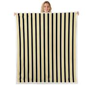 feelingyou Geometric Stripes Kids Throw Blanket,Abstract Line Patchwork Simple Bed Blanket,Modern Artwork Fashion Girls Boys Sofa Decor,Chic Yellow Fuzzy Blanket,Queen Size (90 x 90 Inches)