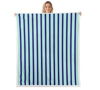 feelingyou Geometric Stripes Kids Throw Blanket,Modern Classic Line Patchwork Bed Blanket,Mid Century Minimalist Girls Boys Sofa Decor,Dark Blue Fuzzy Blanket,Queen Size (90 x 90 Inches)