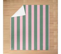 feelingyou Minimalist Stripe Kids Flannel Blanket,Geometric Line Art Patchwork Bed Blanket,Moroccan Y2K Retro Boho Girls Boys Sofa Decor,Pink Green Fuzzy Blanket,Throw Size (50 x 60 Inches)