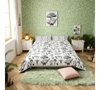 feelingyou Mushroom Kids Duvet Cover Single Size,Abstract Hand Drawn Sketch Rustic Comforter Cover for Adults Kids Bedroom Decor,C3 Decorative Soft Bedding Set 1 Pillowcase,No Comforter