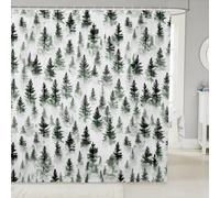 feelingyou Pine Tree Kids Shower Curtains,Leaf Plant Botanical Rustic Bathroom Curtain,Country Farmhouse Cottage Home Decor,Green Grey Waterproof Curtains,12 Hooks Suits,72" W x 72" L