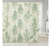feelingyou Pine Trees Kids Shower Curtains,Rustic Farmhouse Botanical Leaf Bathroom Curtain,Jubgle Country Plant Home Decor,Beige Green Waterproof Curtains,12 Hooks Suits,72" W x 78" L