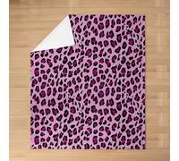 feelingyou Pink Leopard Kids Flannel Blanket,Cheetah Wildlife Animal Skin Bed Blanket,Dot Romantic Princess Girls Boys Sofa Decor,Purple Fuzzy Blanket,Queen Size (90 x 90 Inches)