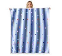 feelingyou Polka Dots Kids Throw Blanket,Geometric Stripe Line Patchwork Bed Blanket,Mid Century Minimalist Girls Boys Sofa Decor,Blue White Fuzzy Blanket,Baby Size (30 x 39 Inches)