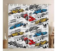 feelingyou Racing Car Window Curtains,Extreme Sports Curtain,Colorful Cars Drapes for Kids Teens Boys Young Man,Modern Bedroom Decorative,Speed Race Car Curtain,46Wx54L