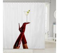 feelingyou Red High Heel Shoes Kids Shower Curtains,Lady Women Luxury Glam Bathroom Curtain,Vintage Fashion Modern Home Decor,White Red Waterproof Curtains,12 Hooks Suits,72" W x 84" L