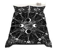 feelingyou Stars and Moon Space Duvet Cover Set Single Size,Astrology Constellation Themed Comforter Cover for Kids Boys Bedroom Gift,Universe Starry Galaxy Bedding Set with 1 Pillowcase Bedspread