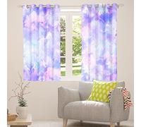 feelingyou Tie Dye Window Curtain,Purple Pink Psychedelic Window Drapes for Kids Boys,Trippy Watercolor Lightweight Polyester for Dorm Bedroom and Living Room, 46Wx72L inch
