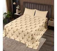 feelingyou Western Cowboy Coverlet Bedspread Single Size Tribal Bull Skull Lightweight Quilt Set Vintage Rustic Farmhouse Bed Cover Set for Kids Yellow Bedspread 2 Piece (1 Quilt,1 Pillowcase)