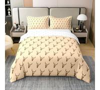 feelingyou Western Cowboy Duvet Cover Set 100% Cotton Tribal Bull Skull Single Size Bedding Sets Vintage Rustic Farmhouse Comforter Cover for Kids Yellow Bedding with 1 Pillowcase(No Comforter)