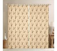 feelingyou Western Cowboy Window Curtain Bedroom Tribal Bull Skull Curtains for Kids Adult Room Decor Vintage Rustic Farmhouse Window Treatment Yellow Windows Drapes,2 Panels,66Wx90L