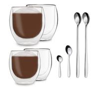 Feelino DUOS Jumbo double-walled glass 2 x 310 & 410 ml incl. spoon
