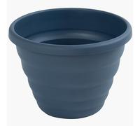 FEELIT Beehive Plastic Planter 22L Large Capacity Soft Grey Upcycled Garden Planter for Flowers/Vegetables/Plants Indoor and Outdoor Use Pot - Lightweight & Weather Resistant 32cm Pot Round Navy Blue