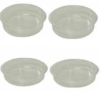 FEELIT Round Bird Feeder Bowls, 4-Pack, Clear Plastic Replacement Water Dishes for Bird Feeding Station