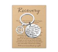FEELMEM AA Recovery Gift AA Recovery Serenity Prayer Keychain with Alcoholics Anonymous AA Symbol Charm Sober Recovery Gifts (AA-ky)