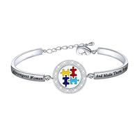 FEELMEM Autism Mom Jewelry God Found Some of The Strongest Women Bracelet Autistic Gift Autism Awareness Jewelry Proud Autism Mom Gift (God Found-bracelet)