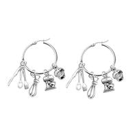 FEELMEM Baker Gift Pastry Baker Gift Baking Big Circle Hoop Earrings Pastry Chef Jewelry Gift for Culinary Student Bake Lover, 1, Stainless steel ,alloy, 1