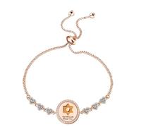 FEELMEM Bat Mitzvah Gift Mazel Tov Good Luck Slider Bracelet Jewish Girl Bat Mitzvah Party Jewelry Hanukkah Gift (Bat Mitzvah Bracelet) , Middle, Copper, copper