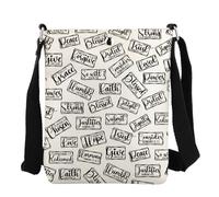 FEELMEM Bible Verses Inspired Crossbody Bag Scripture Quotes Purse Bag Religious Christian Church Faith Blessed Gift for Women (beige)