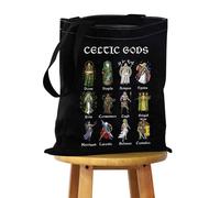 FEELMEM Celtic Mythology Gods Canvas Tote Bag Pagan Gifts Norse Deities Ancient Irish Nordic Shoulder Bag Viking Warriors Gift