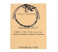 FEELMEM Christian Baptism Gift Jeremiah 29:11 Morse Code Bracelet Scripture Strength Gift Bible Verse Quote Jewelry, Middle, Braided Rope, alloy