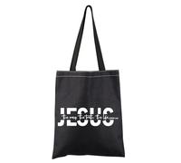 FEELMEM Christian Bible Verse Tote Bag The Way The Truth The Life JOHN 14:6 Scripture Shoulder Bag Christian Religious Gift (black)