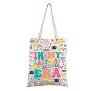 FEELMEM Class of Graduation Gift In My Last Day Of School Era Tote Bag Happy Last Day of School Reusable Shopping Bag