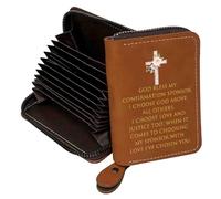 FEELMEM Confirmation Sponsor Gifts Christian Leather Credit Card Holder Wallet for Catholic Confirmation Sponsor Appreciation, leather, Contemporary