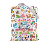FEELMEM Cruise Trip Birthday Tote Bag Board The Ship It's A Birthday Trip Shoulder Bag Summer Vacation Cruise Travel Gift