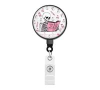 FEELMEM Cute Ghost Nurse Retractable Badge Holder How to Be A Nurse Badge Reel Nursing RN LPN CNA Healthcare Workers Gift (Beige)