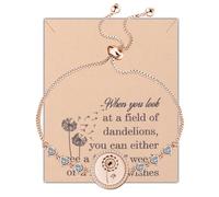 FEELMEM Dandelion Wish Jewelry Dandelion Seed Necklace Good Luck Gift Lover Gifts New Beginnings Gift, Middle, Glass, glass