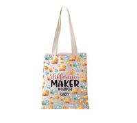 FEELMEM Difference Maker Lunch Lady Canvas Tote Bag Lunch Lady Appreciation Gift Cafeteria Staff Gift Lunch Crew Bag