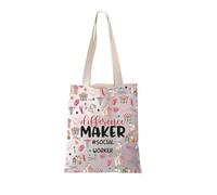 FEELMEM Difference Maker Social Worker Tote Bag Social Worker Appreciation Gifts Social Worker Making A Difference Gifts