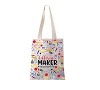 FEELMEM Difference Maker Teacher Canvas Tote Bag Teacher Life Gift Educator Gift Teacher Making A Difference Gifts