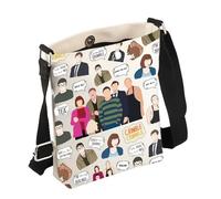 FEELMEM Friday the Night Dinner TV Show Crossbody Bag Jackie & Martin & Adam& Jonny & Tamzin Fans Gift Family Comedy Gift (beige)