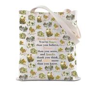 FEELMEM Frog Storybook Inspired Tote Bag Frog Toad Friendship Gift Always Remember You Are Braver Than You Think Shoulder Bag (beige)