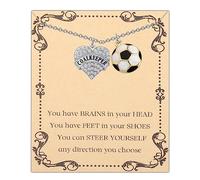 FEELMEM Funny Goalie Gifts Soccer Goalkeeper Charm Necklace Soccer Player Gift Soccer Goalie Jewelry Soccer Mom Necklace, Middle, Metal, alloy