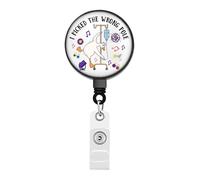 FEELMEM Funny Goose Badge Reel I Picked the Wrong Pole Retractable Badge Holder for Nurses Sarcastic Medical Gifts for Doctors (Beige)